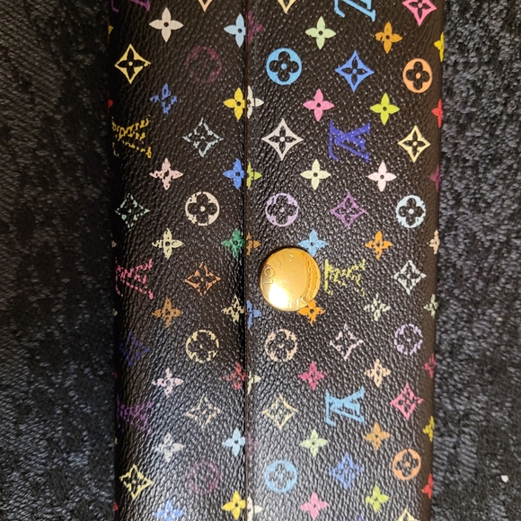 Louis Vuitton Monogram Multicolor Portefeuille Sarah Wallet Black - Picture 1 of 8